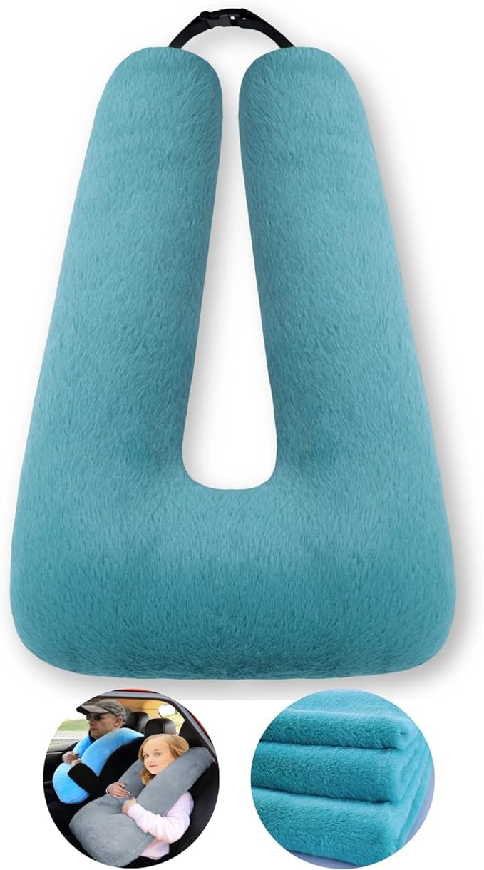 FHSGGP Travel Pillow Car Pillow Kid Car Sleeping The Sleeping Aid for Adults and Kids on Road Trips Kids Travel Pillow Emerald Green