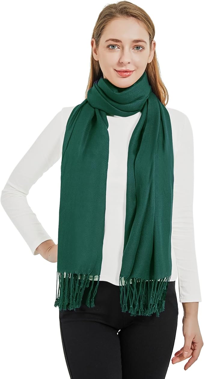 Soft Silky Pashmina Shawl Wraps Solid Colors Scarf for Wedding Evening Dresses