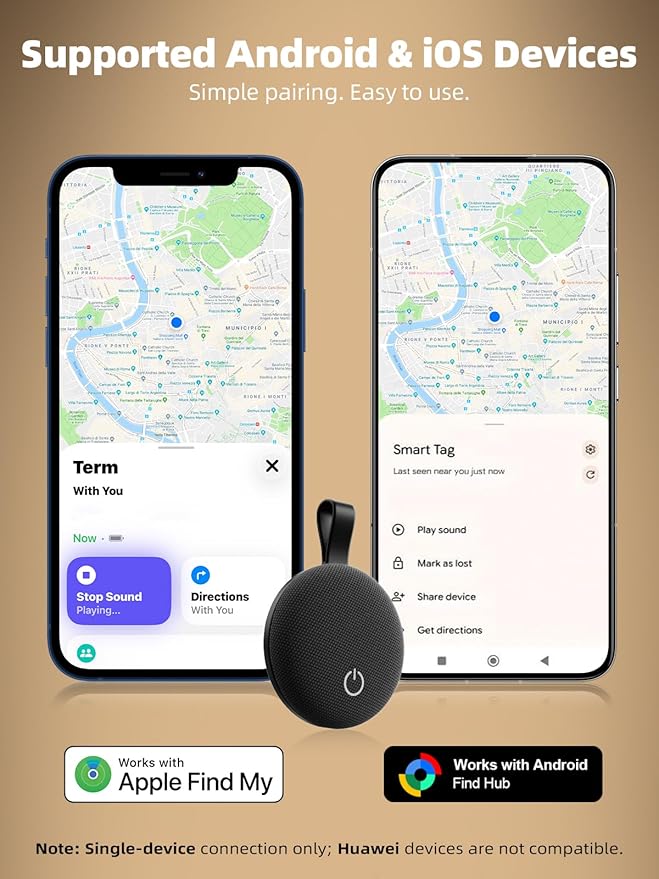 Air Tracker Smart Tags iOS & Android-4 Packs, Bluetooth Key Finder Locator with Sound, IP65 Waterproof Tracking Device, Replaceable Battery Item Finder for Luggage, Keys, Wallets, Backpack