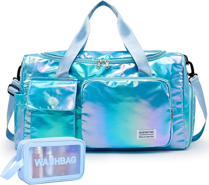 Small Gym Bag for Women, Travel Duffle Bag Carry On Weekender Bag with Shoe Compartment