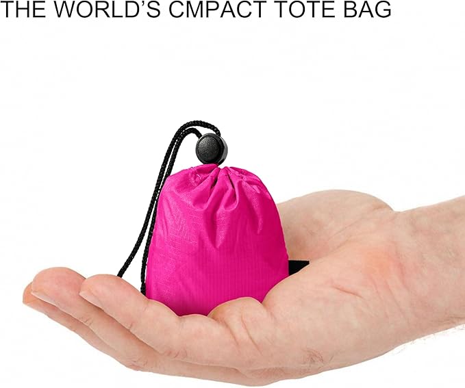 KALIDI Compact Tote Shopping bag Lightweight Foldable Tiny Reusable Grocery Shoulder Bag Crossbody