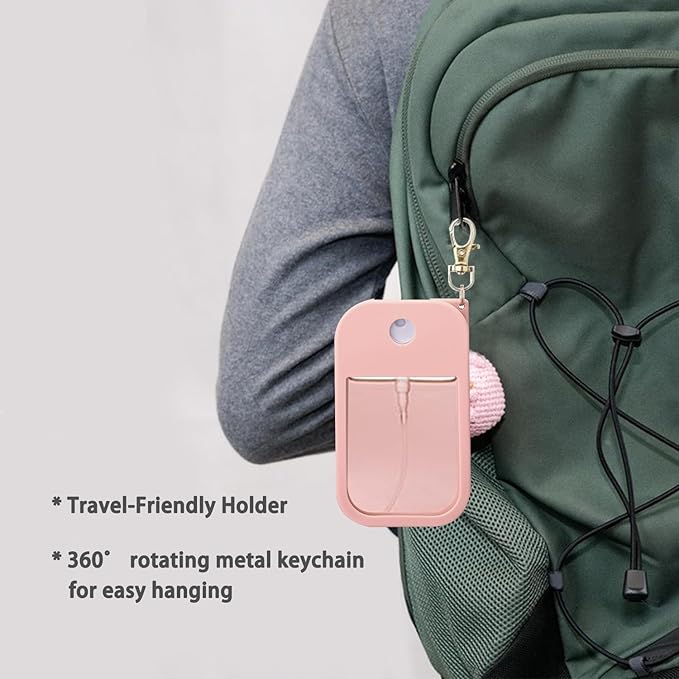 Silicone Case for Touchland Hand Sanitizer Spray 1 FL OZ., Stylish Protective Cover with Keychain Hanging Accessory