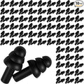 200 Pair Silicone Earplugs, Reusable Ear Plugs for Sleeping Noise Cancelling, Waterproof Bulk Soft Ear Plugs for Shooting, Swimming, Concerts Black