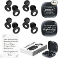 Noise Cancelling Ear Plugs for Sleeping, Concerts, Travel & Friends – 4 Pairs Reusable Silicone Earplugs for Noise Reduction & Hearing Protection, Black + Black