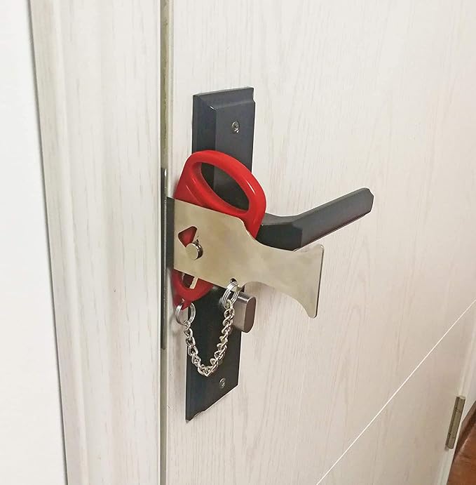 Portable Door Lock Compatible with Travel,AirBNB,School Lockdown Lock and Security Home Apartment Living Hotel Motel