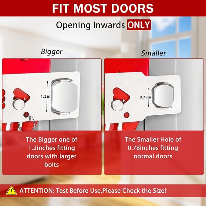 Portable Door Lock for Travel 2-in-1, Hotel Door Locks for Travelers Security, Door Lock Self-Defense Security Device for Home, Apartment, Hotel, Living Motel, School Dorm, House