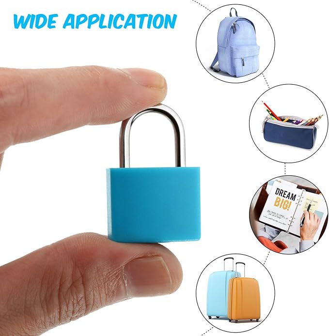 6 Pieces Mini Padlock Suitcase Locks 1.25''with Keys Multicolor Keyed Padlock Metal Small Luggage Lock Keyed Padlocks for Gym Locker, Backpack, Box Laptop Bag (Fresh Color)