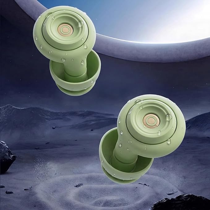 50dB Green Noise Cancelling Ear Plugs for Sleeping - Reusable High-Fidelity Earplugs for Snoring, Concerts, Travel, Side Sleepers, Silicone Ear Plugs with 10 Comfort Tips