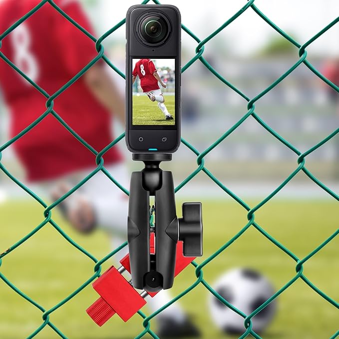 Fence Mount for Gopro, Aluminum Phone Fence Mount Compatible with Gopro, Mevo Start, Smartphone, Action Camera, Insta360, Game Changer Mounting Kit for Baseball, Softball, Tennis, Football Recording