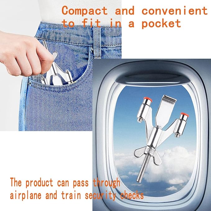 Portable Door Lock Home Security Hotel Door Locks (Silver Wing)
