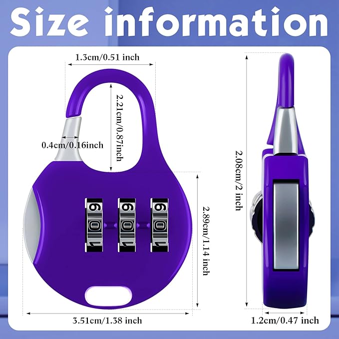 Moxweyeni 10 Pcs Digit Combinations Padlock Safe Cipher Lock Mini Combination Resettable Number for Suitcases Luggage Briefcases Computer Bags(Cute Style,Multicolor)