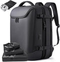 TANGCORLE 50L Carry on Travel Backpack, Expandable Airline Approved Backpacks with 3 Packing Cubes Fit 17.3 inch Laptop Suitcase backpack for Men Women(Black)