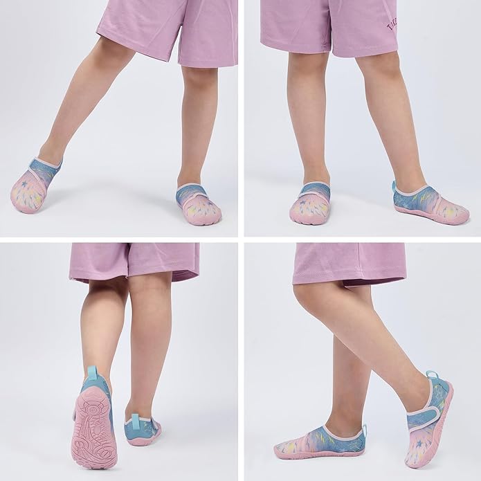 Kids Water Shoes Boys Girls - Wide Toe Box Quick Dry Barefoot Shoes Breathable Non Slip Aqua Athletic Sneakers for Swim Beach Pool Kayak Hiking Sand Walking Travel Essentials (Little Kid/Big Kid)