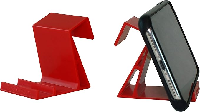 The SkyClip Airplane Cell Phone Back of Seat Inflight Tray Table Clip and Sturdy Inflight Phone Holder, Compatible with iPhone, Android, Tablets, and Readers, Travel Must Have (Red 2 Pack)
