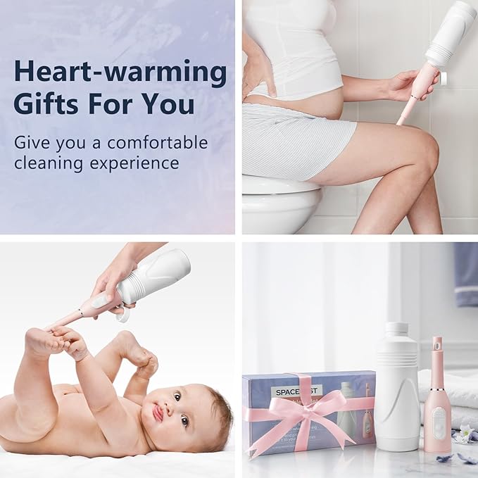 Portable Bidet for Women, 550ml Portable Bidet for Travel, Rechargeable Peri Bottle for Women, Providing to 70 Uses, IPX7 Waterproof for Postpartum Care, Personal Hygiene Cleaning, Perineal