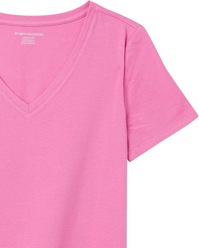 Amazon Essentials Women's Regular-Fit Short-Sleeve T-Shirt (Crewneck and V-Neck Options), Multipacks