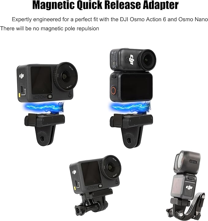 PellKing Magnetic Quick Release Vlog Mount Kit (Chest Harness,Head Mount,Wrist Strap, Backpack Clip) for DJI Osmo Action 6/Osmo Nano, 4-in-1 First Person POV Hands-Free Recording Accessory