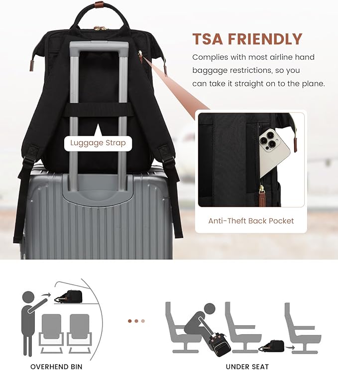 LOVEVOOK Laptop Backpack for Women, 15.6'' Waterproof Nurse Bag Teacher Work Backpack Purse for Women, Travel Computer Backpack for College Office Business Ladies