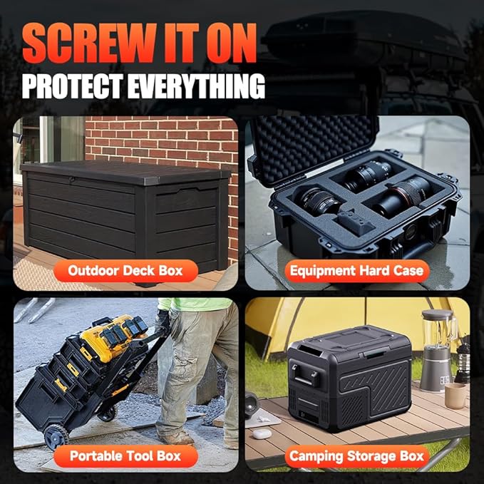 WSDCAM Screw-Mounted Trailer Anti-Theft Alarm - 113dB Loud Vibration Security Car Alarm with 7-Level Sensitivity, IP65 Waterproof, 130ft Remote Control for Truck Tool Box, Rooftop Cargo & Outdoor Gear