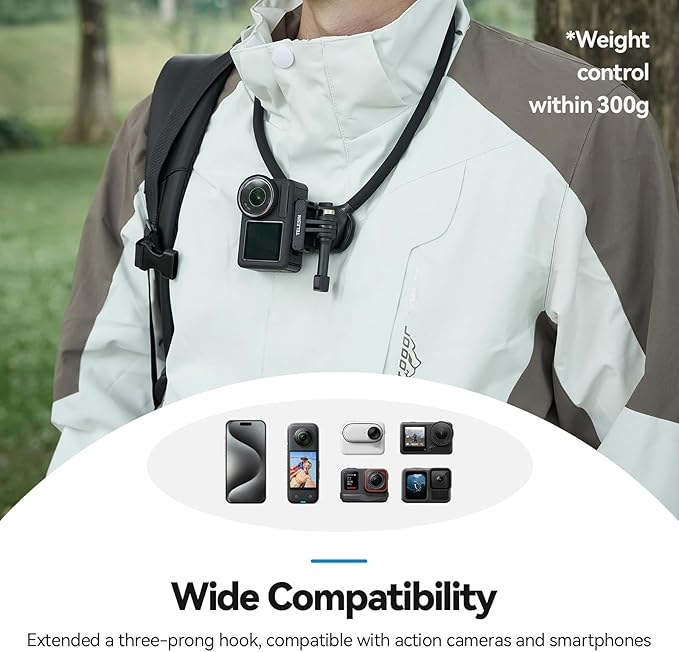 TELESIN Neck Mount Se 2.0 Combo Set, Magnetic Phone Holder for iPhone Android, Chest Strap Hand Free POV Video Phone Stand for iPhone 17 16 15 14 13 12 Samsung Android Action Cameras