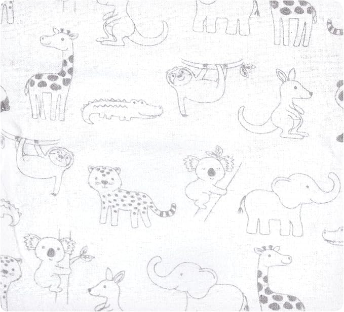 Hudson Baby Unisex Baby Cotton Flannel Receiving Blankets Bundle, Zoo Animals, One Size (Pack of 2)
