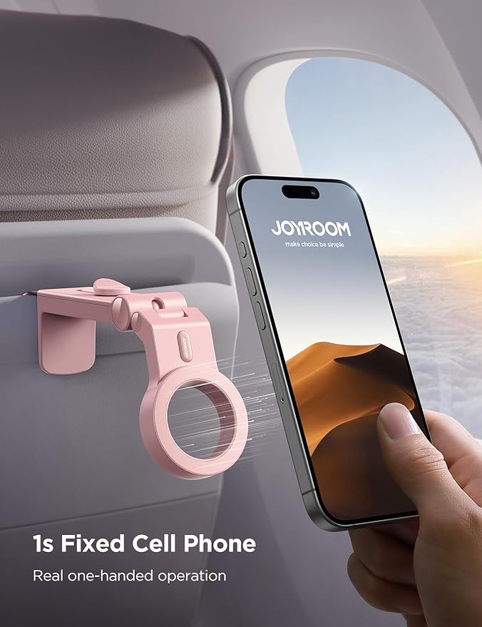 JOYROOM for Magsafe Airplane Phone Holder Travel Essentials, [Flexible Rotation] Hands-Free Plane Phone Hount, Airplane Travel Essentials for iPhone 15 Pro Max 14 13 12 Series