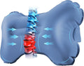Mixtrend Travel Lumbar Pillow Inflatable Lumbar Support Pillow with Memory Foam, Back Support Pillow for Airplane Long Flight, Essential Travel Support Pillow for Women Men Kids（Mist Blue）