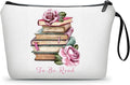 Reading Book Librarian Library Gifts for Women Reader Bookworm People Who Like to Read Nerd Club Literary Friend Sister Unique Makeup Cosmetic Bag