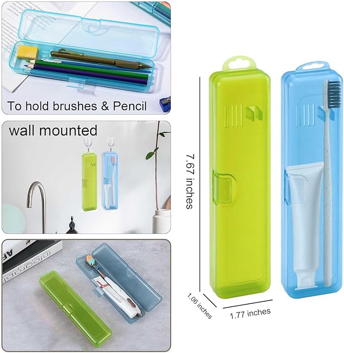 2 Packs Toothbrush Travel Case, Breathable Toothbrush Travel Holders, Compact Portable Toothbrush Holder for Travel, Vacation, Camping, Gym, Business Trips, Office, Cruise