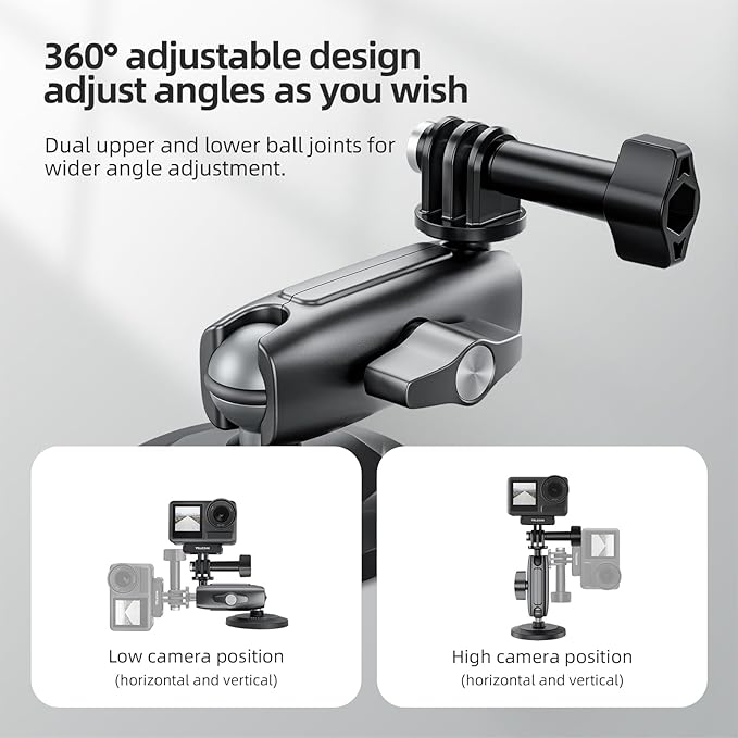 TELESIN 360 Magnetic Mount Magnet Metal Mounts for Go Pro Insta360 X4/X5 Accessory, Quick Release Car Holder Attachment for GoPro Max Hero 13 12 DJI Action 6 5 Pro OSMO 360 Nano Pocket 3 Accessories