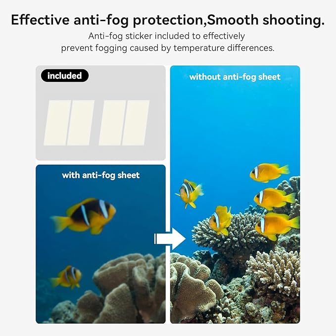 UTEBIT Underwater Waterproof Case for DJI Osmo Action 6 Camera, 196FT/60M Protective Diving Housing with Camera Handle Mount, Quick Release Interface Protective Cover with Float Stick Accessory Kit