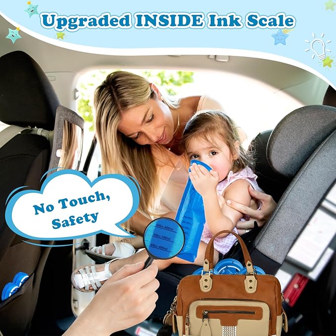 Valchoose 25 Pack Kids Throw up Bags 800ml, Hospital Graded Puke Bags for Car Kids, Motion Sickness No Leak, Useful Perfect for Car Sick, Chemo, Road Trips (Blue)