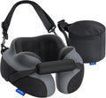 ZIKEE Ergonomic Travel Neck Pillow for Airplane, Dual-Hold Design to Stabilize Head and Neck on Flights, Ear-Free Memory Foam Airplane Travel Pillow, Quality Carrying Case, Breathable & Washable Cover