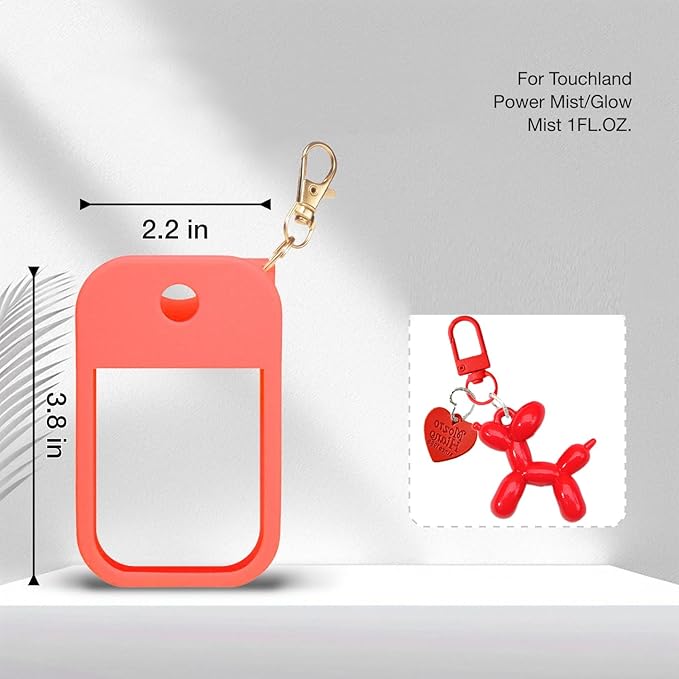 Silicone Case Compatible with Touchland Hand Sanitizer Spray, Protective Case for Power Mist and Glow Mist 1 fl oz