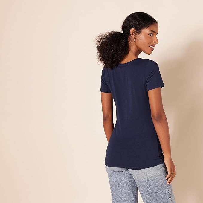 Amazon Essentials Women's Regular-Fit Short-Sleeve T-Shirt (Crewneck and V-Neck Options), Multipacks