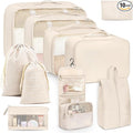 Anjing 10 Set Packing Cubes Luggage Organizers for Travel Accessories Essentials Organizer Bags Carry on Suitcases, Beige