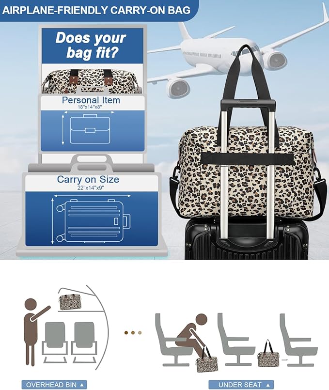 Pritent Travel Duffle Bag, Waterproof Weekender Overnight Hospital Bags for Women Men with Toiletry Bag Lightweight Carry on Personal Item Duffle Gym Bag for Travel, Airplanes, Sports