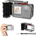 Metal Camera Cage with Handle Grip for DJI Osmo Action 5 Pro/Action 4/Action 3, Titanium Aluminum Alloy Expansion Adapter, Magnetic Quick-Release Street Grip Kit, Ergonomic Handle Holder