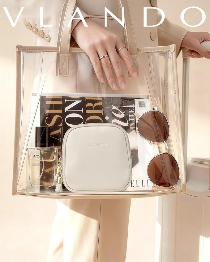 VLANDO Travel Jewelry Case,2-Layer Jewelry Organizer for Travel,Mothers Day Mom Gifts,Multi-Compartment Jewelry Storage for Rings Earrings Necklaces Bracelets-Cream White