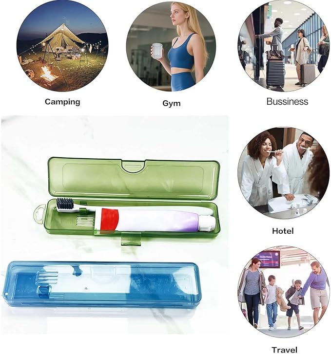 2 Packs Toothbrush Travel Case, Breathable Toothbrush Travel Holders, Compact Portable Toothbrush Holder for Travel, Vacation, Camping, Gym, Business Trips, Office, Cruise