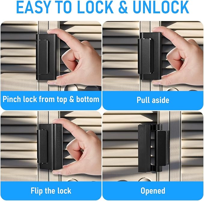 Door Reinforcement Lock,6PACK Home Security Door Lock Withstands 800 lbs, Childproof Top Door Lock Latch for Toddlers Safety, Inside Night Defender for Inward Swinging Doors