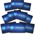 10 Pack RFID Blocking Card Entire Wallet Protection, Contactless NFC Bank Debit Credit Card Protector for Men&Women, Anti-Theft Slim Design ID Passport Card Guard Blocker, Travel Security