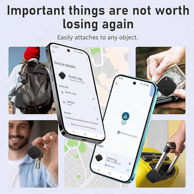 Air Tracker -4 Pack, 2026 New Bluetooth Tracker Tags, Android Tracker Tags Work with Google Find Hub Device App, Bluetooth Luggage Tracker for Keys, Backpack,Suitcase,Travel