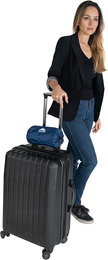 BlueHills 2 Pack Ultra Compact Travel Blanket Pillows Set of Two Lightweight Airplane Traveling Essentials Flight Throws Compact Large Plane – Navy Blue and Peacock Teal