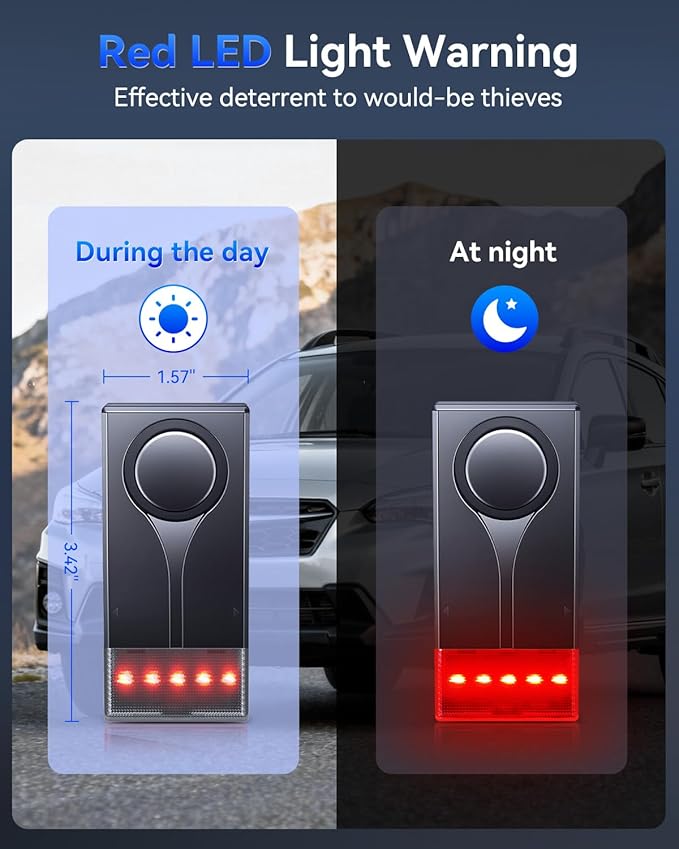 Car Security Alarm with Wireless Remote, 108dB Loud Siren, 3-Level Sensitivity, Vibration Sensor for Anti-Theft, Universal for Sedan, SUV, Truck (Upgrade 4.0)