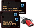 BUISAMG RFID Blocking Card, Credit Card Protector, One Card Protects Entire Wallet Purse, RFID/NFC Contactless Bank Card Protector, ID ATM Guard Card Blocker, Contains usb data blocker. 5-Pack