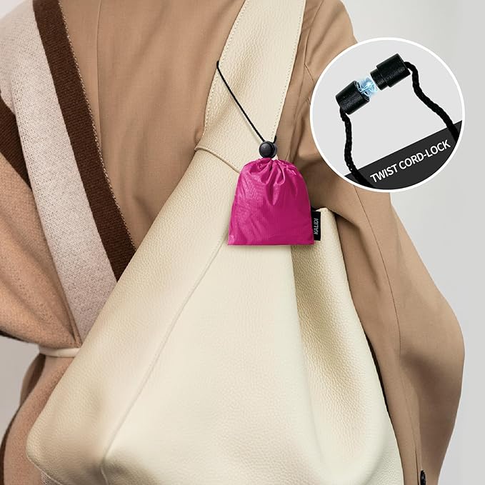 KALIDI Compact Tote Shopping bag Lightweight Foldable Tiny Reusable Grocery Shoulder Bag Crossbody