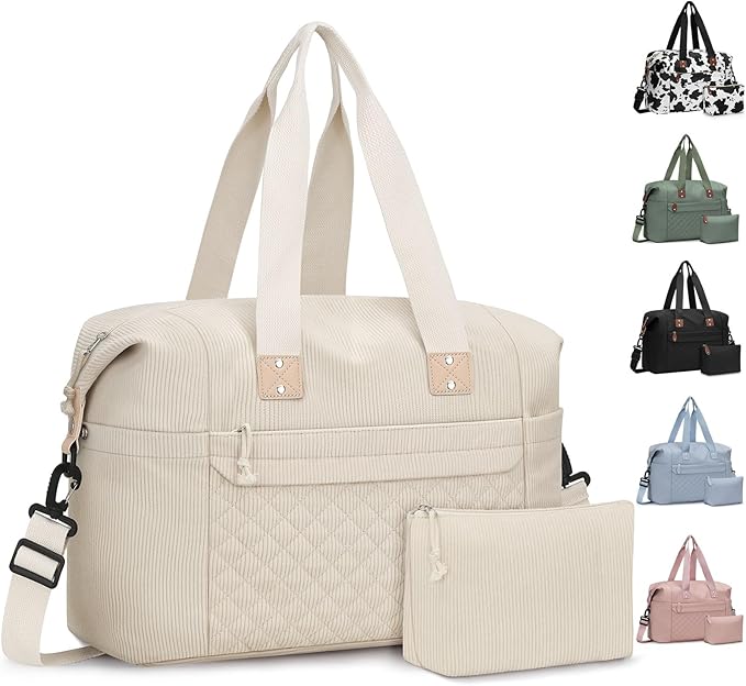 Pritent Travel Duffle Bag, Waterproof Weekender Overnight Hospital Bags for Women Men with Toiletry Bag Lightweight Carry on Personal Item Duffle Gym Bag for Travel, Airplanes, Sports