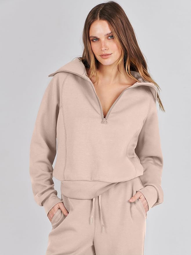 ANRABESS Women 2 Piece Outfits 2025 Fall Fashion Airport Wide Leg Pants Lounge Set Leisure Travel Vacation Clothes Sweatsuits
