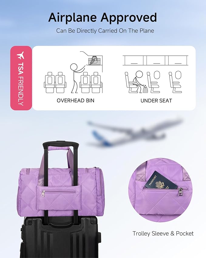 Elilier Personalized Duffle Bag for Women Girls, Gifts for Women Teen Girls, Letter Travel Bag with Trolley Sleeve & Shoe Compartment, Gifts for Mom, Friends, Sister, Daughter, Birthday Gift Idea